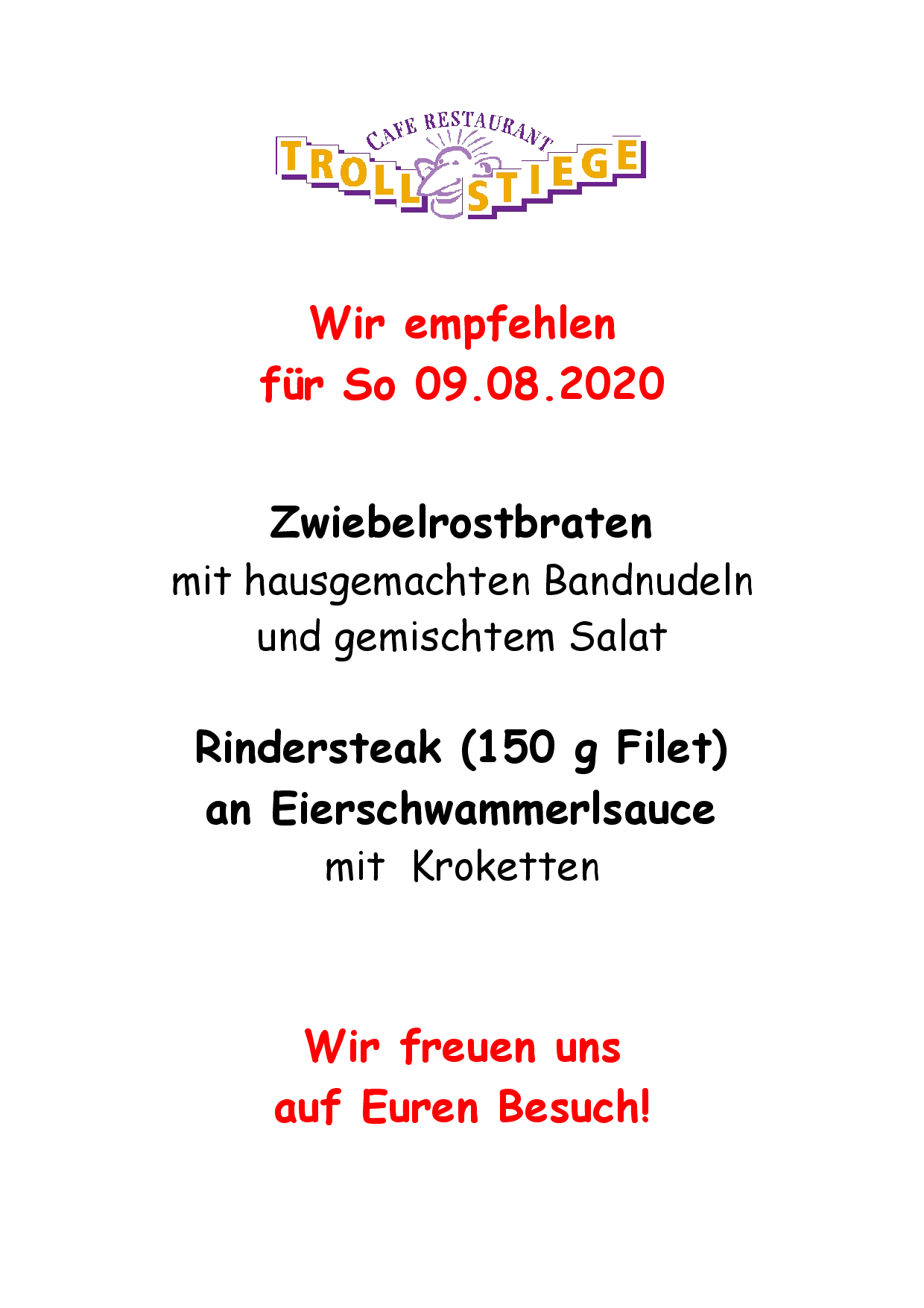 Wir empfehlen für So 09.08.2020