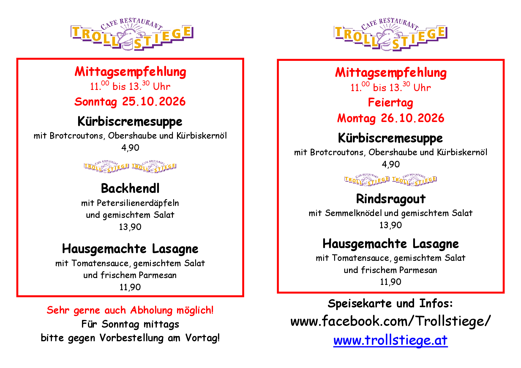 Empfehlung quer 25.10.2026
